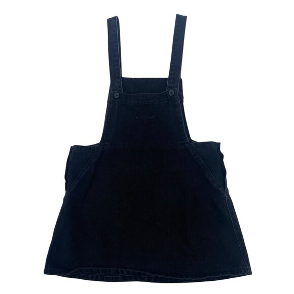 Zara Trafaluc Size Small Black Denim Overall Bib Mini Dress - Picture 2 of 12